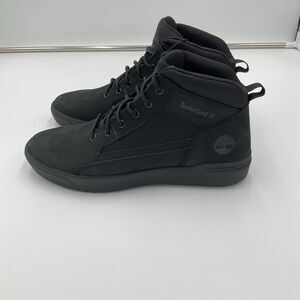 Men's Timberland Allston Mid Lace Sneaker Boot Black Nubuck Leather TB0A69V5EQ4